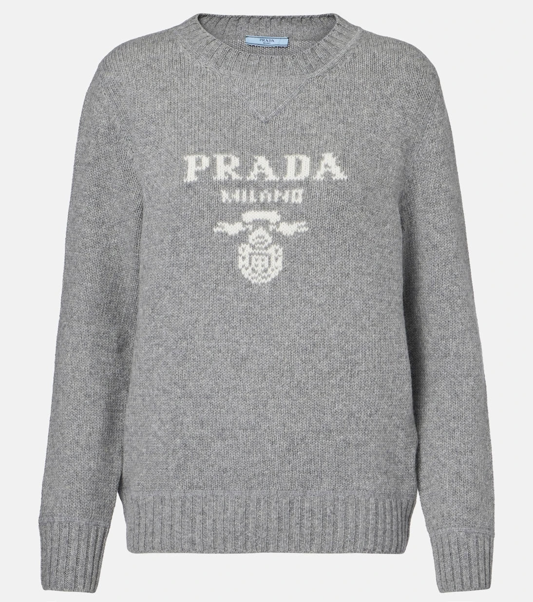 Prada - سترة من الصوف والكشمير بشعار العلامة
