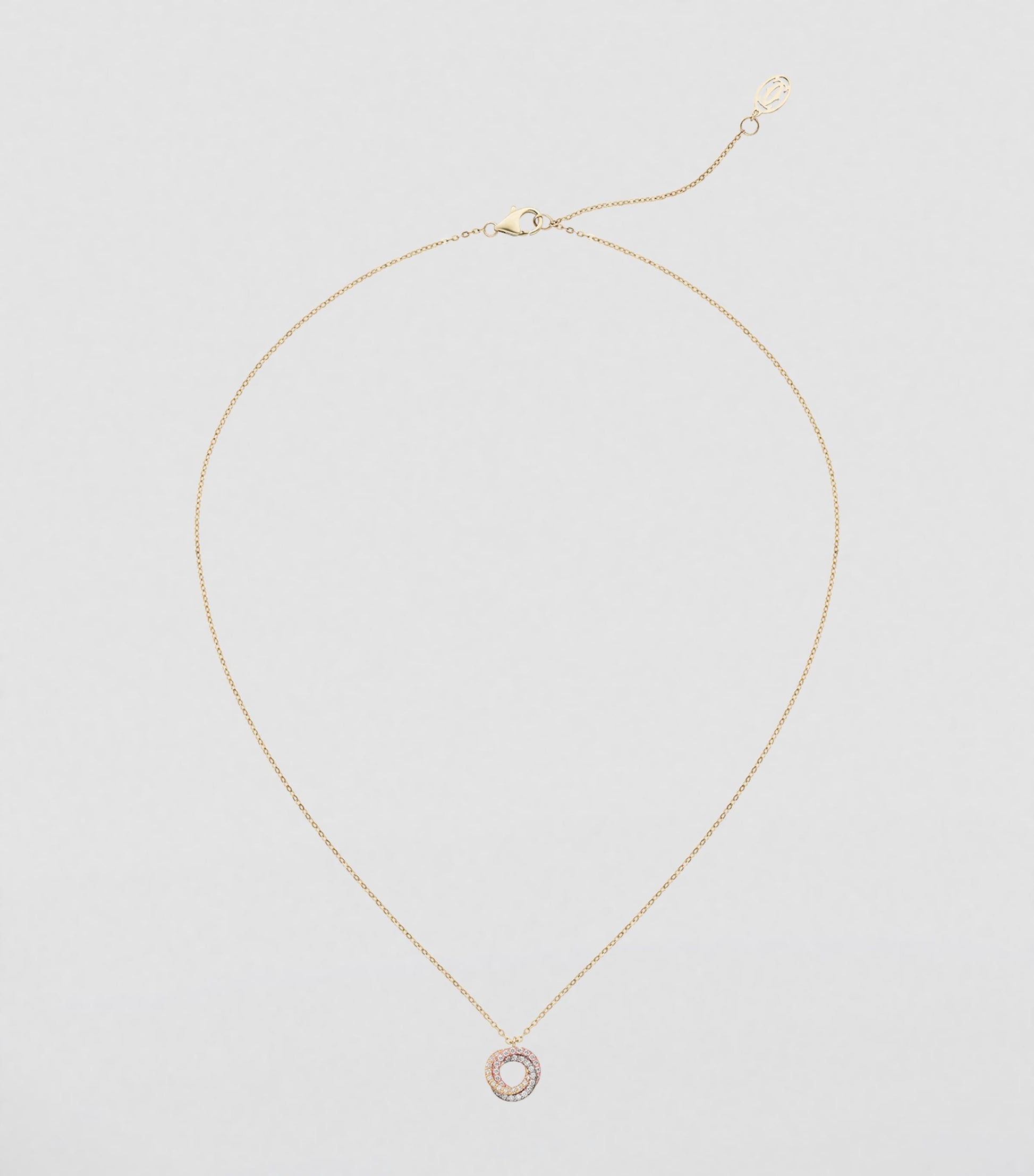 Cartier Mixed Gold and Diamond Trinity Necklace