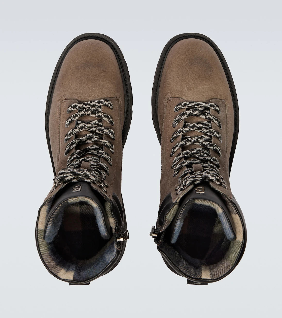 Bogner - Seoul leather-trimmed suede lace-up boots