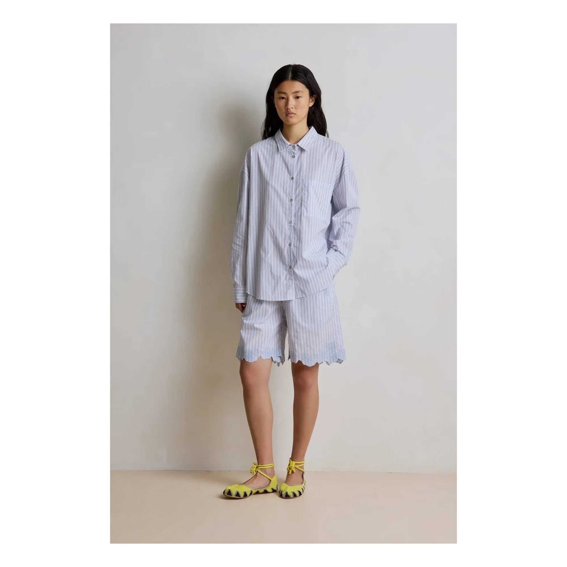 Hod - Kelya Cotton Stripes Shirt | Blue