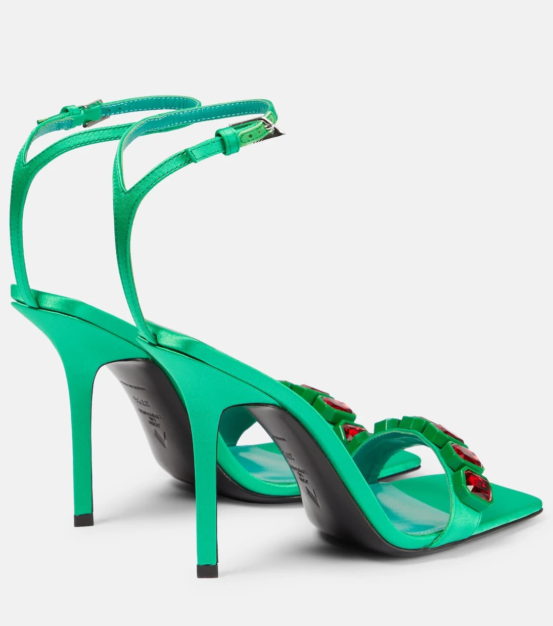 The Attico - Sienna embellished satin sandals