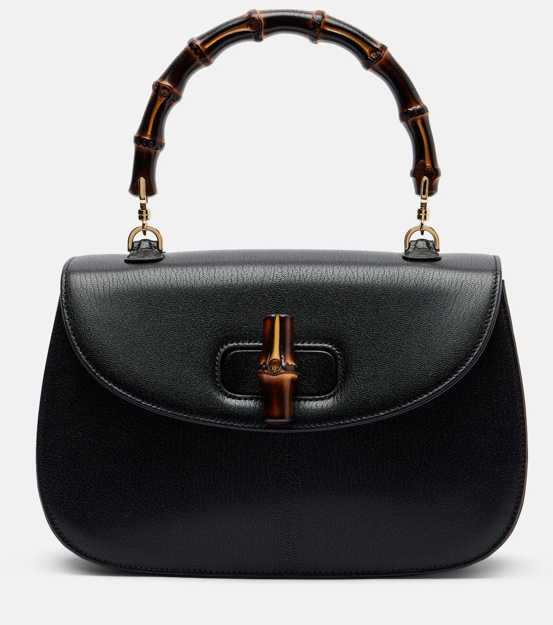 Gucci - حقيبة غوتشي بامبو 1947 متوسطة الحجم بمقبض علوي من الجلد