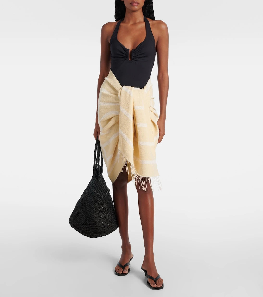 Toteme - Monogram cotton-blend jacquard scarf