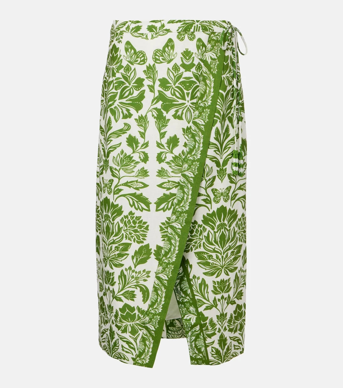 Farm Rio - Delicate Tapestry linen-blend midi skirt