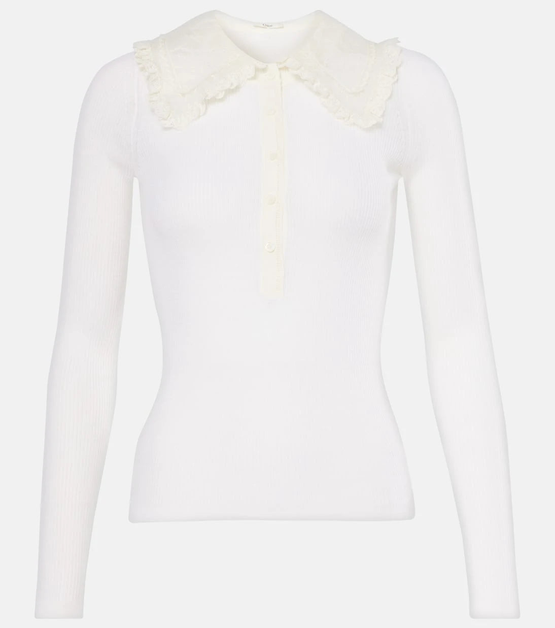 Chloé - Ribbed-knit wool Henley shirt
