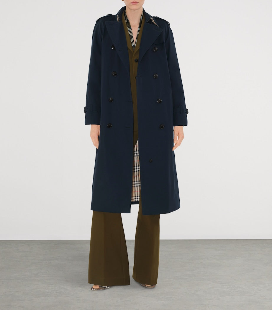 Blue Gabardine Long Waterloo Heritage Trench Coat