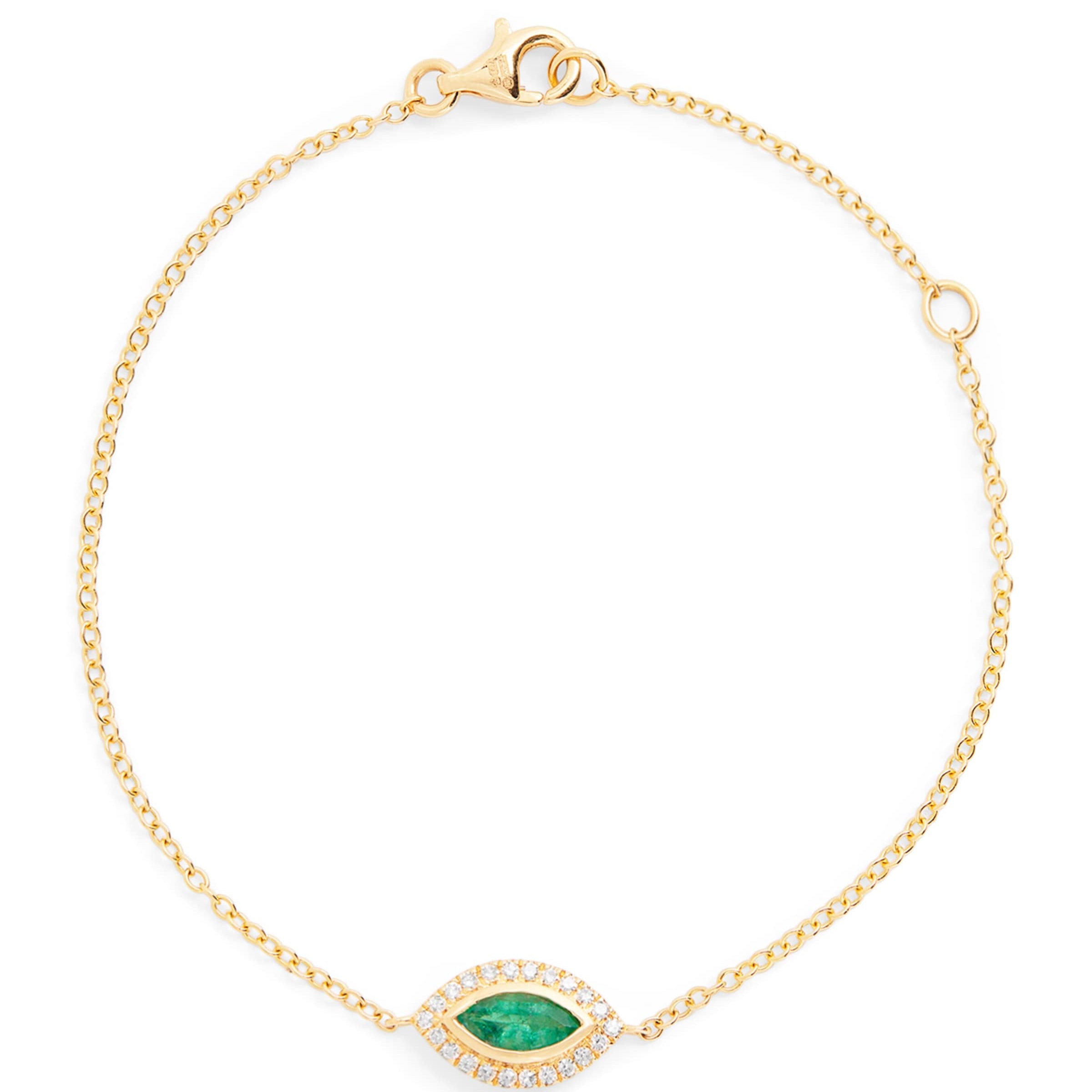 SHAY Yellow Gold, Diamond and Emerald Evil Eye Bracelet