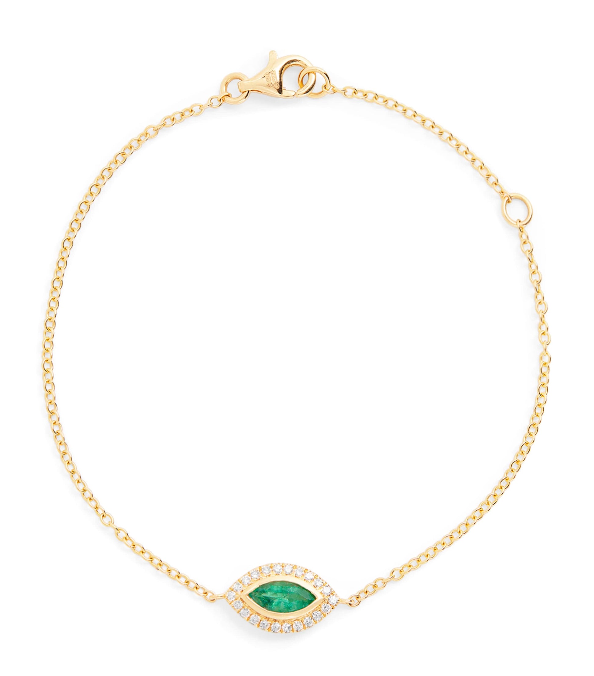 SHAY Yellow Gold, Diamond and Emerald Evil Eye Bracelet
