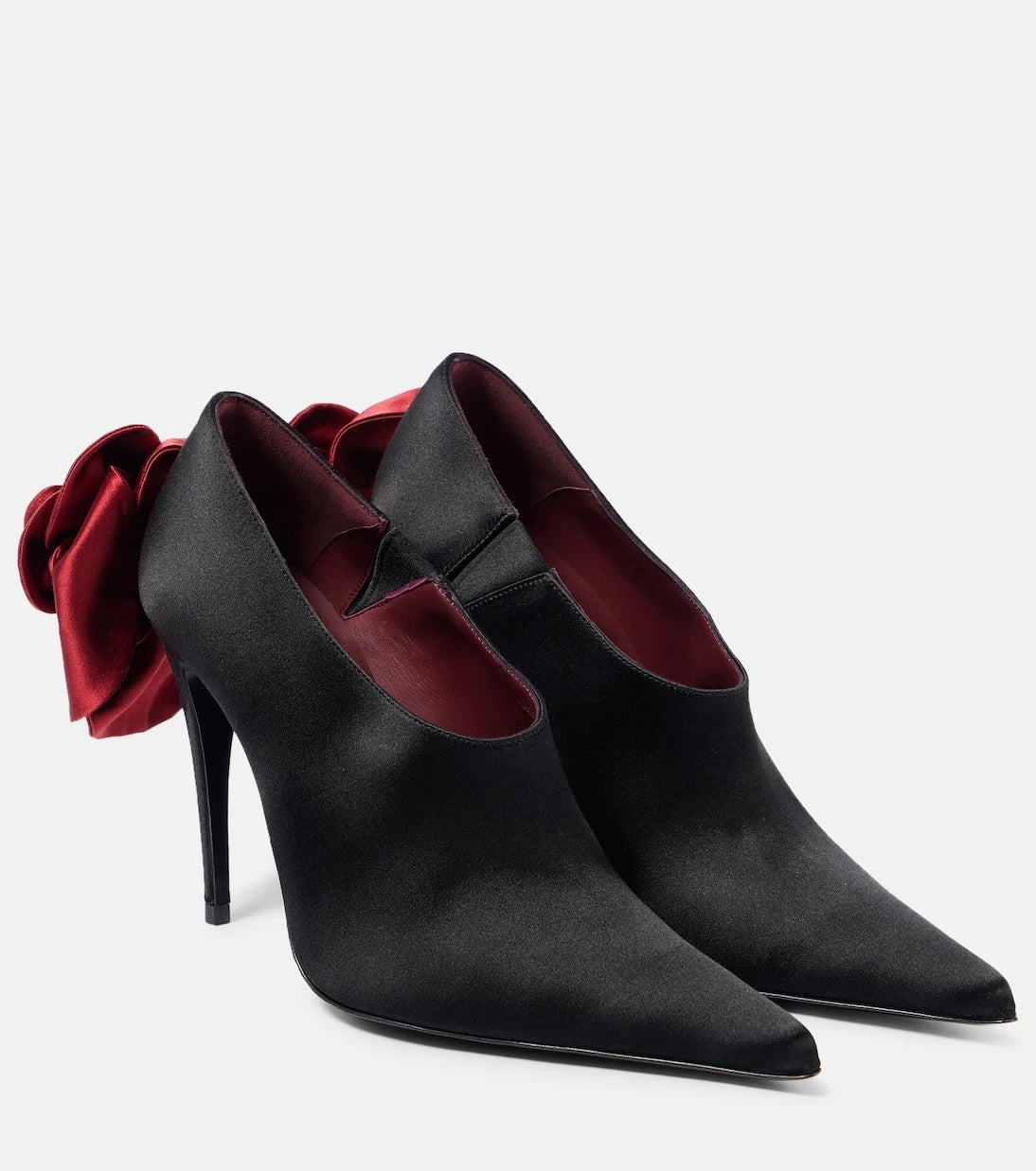 Magda Butrym - Floral-appliqué satin pumps