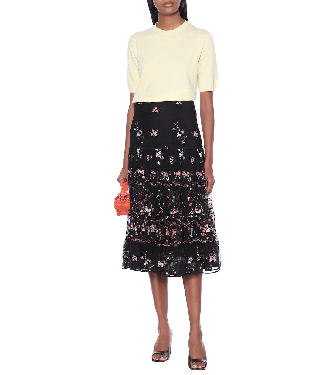 Tory Burch - İşlemeli tül midi etek
