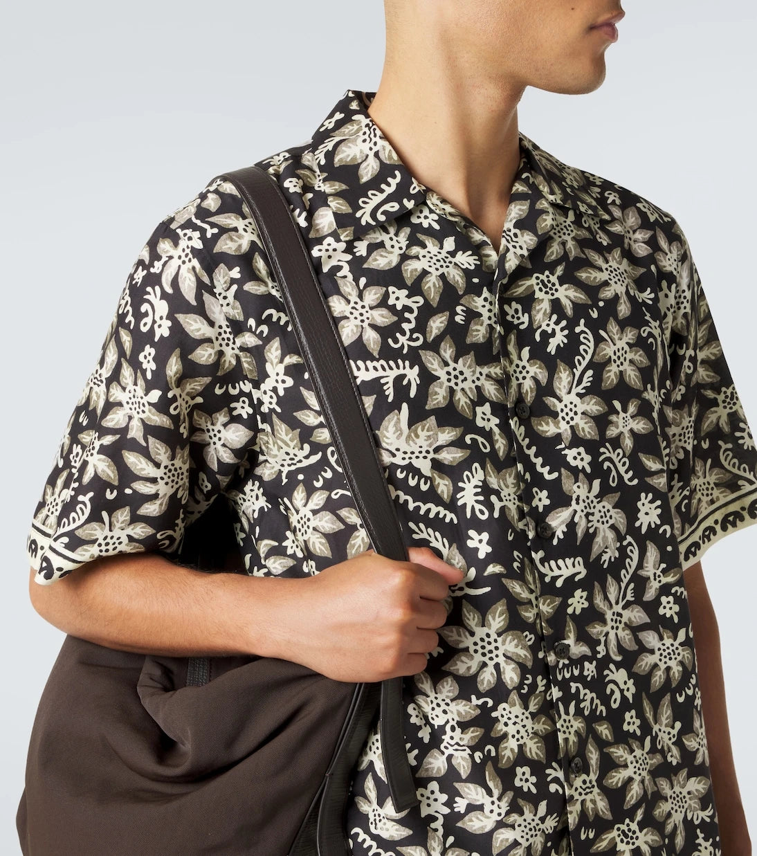 Commas - Printed cotton and silk bowling shirt
