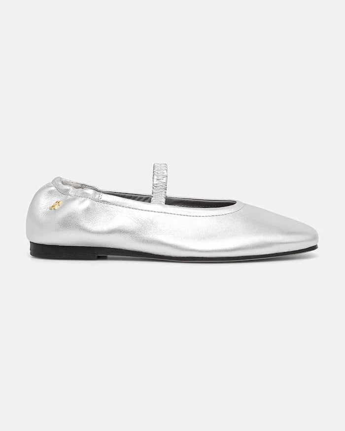 Tommy Hilfiger Deri SILVER LTH ELLASTIC Ballerina