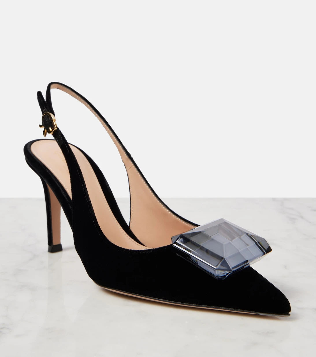 Gianvito Rossi - Jaipur 85 velvet slingback pumps