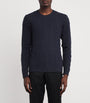 Ralph Lauren Purple Label Navy Cashmere Cable-Knit Sweater
