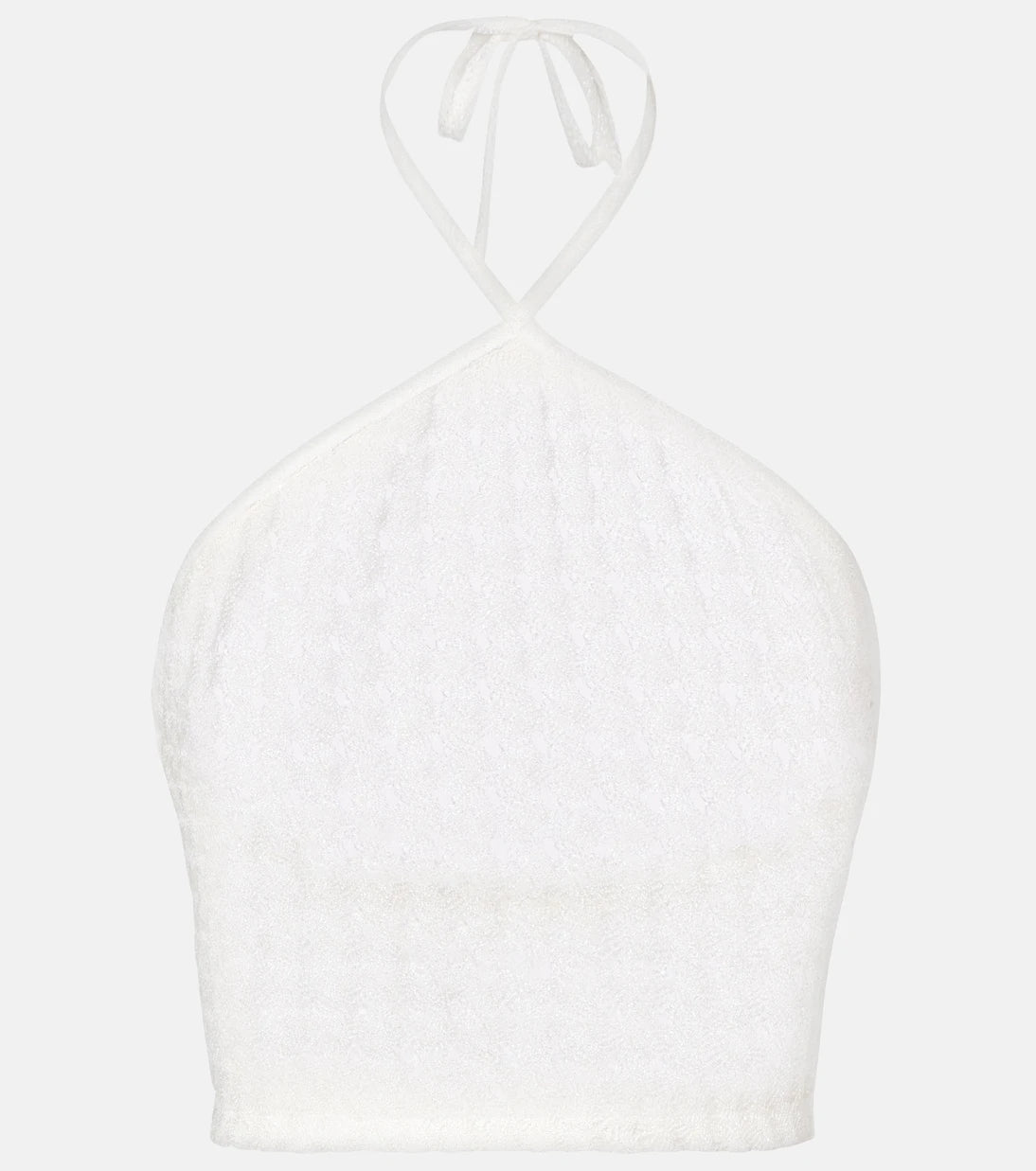 Missoni - Open-knit halterneck lamé crop top
