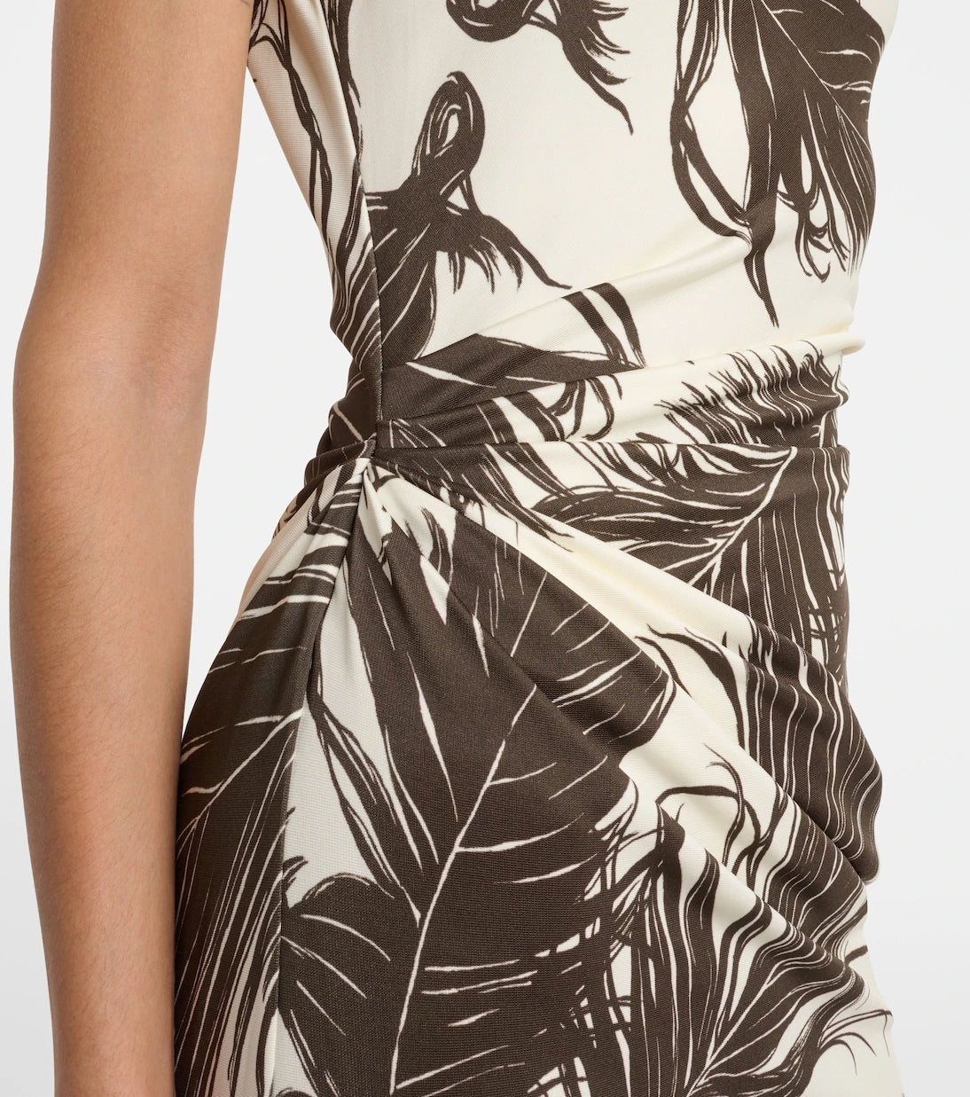 Oscar de la Renta - Printed one-shoulder jersey maxi dress