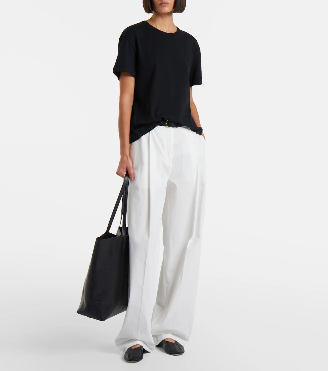 Toteme - Pleated cotton wide-leg pants