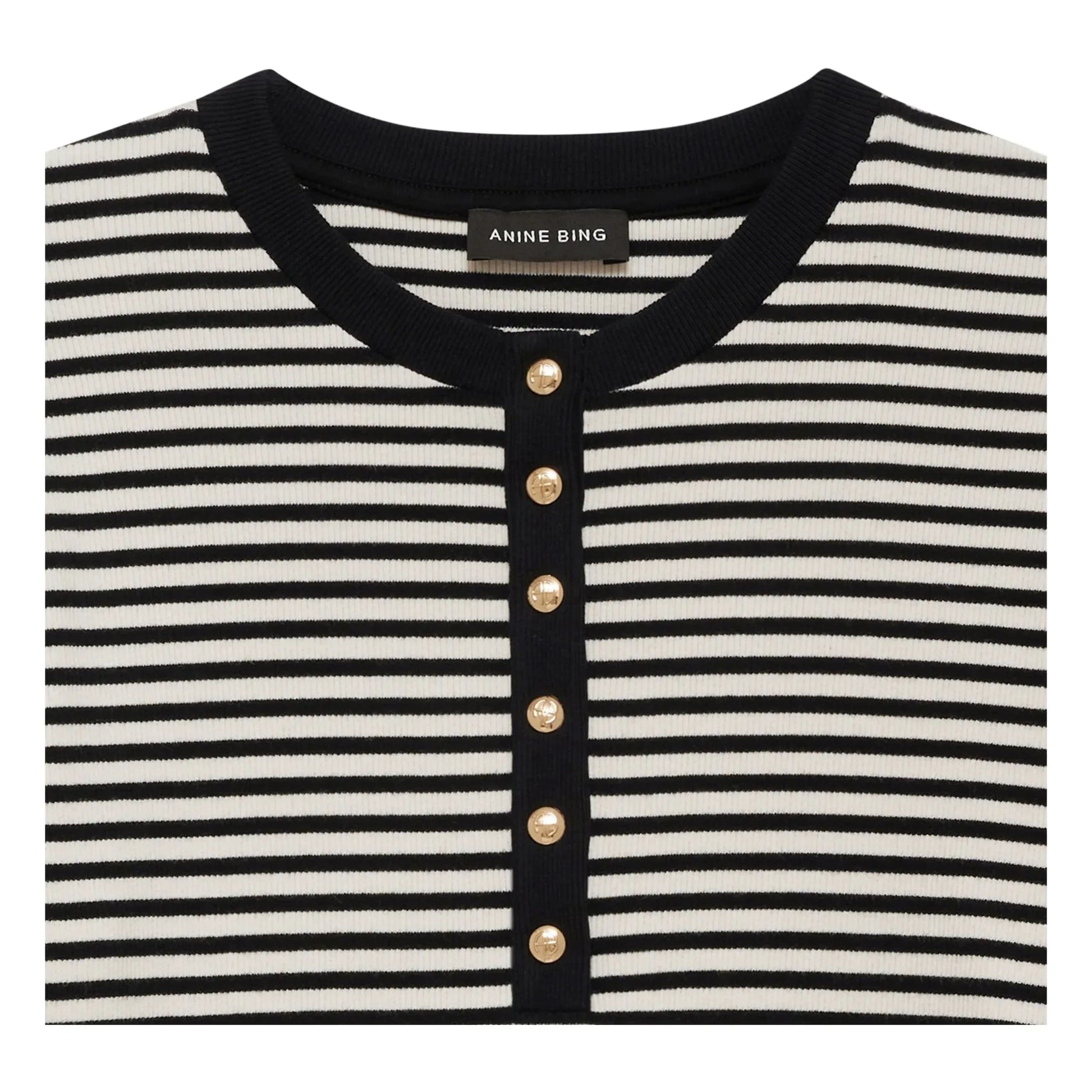 Anine Bing - Alessia Stripes T-shirt | Black