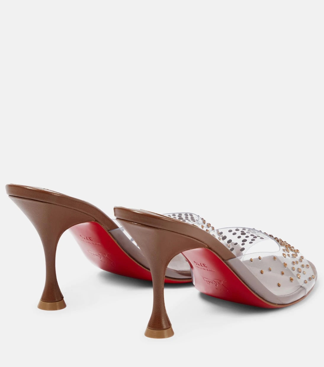 Christian Louboutin - حذاء ميول Nudes Degramule مزين بالترتر