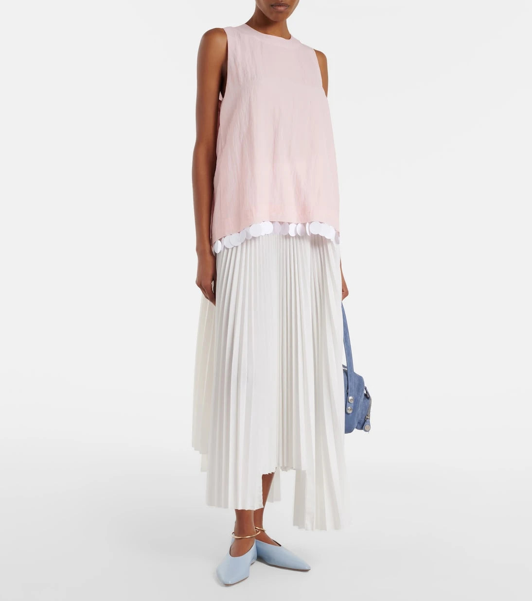 خطة ج - تنورة ماكسي غير متماثلة من الموسلين المكسر
