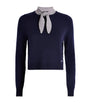 Claudie Pierlot Multi Wool-Cashmere Tie-Detail Sweater