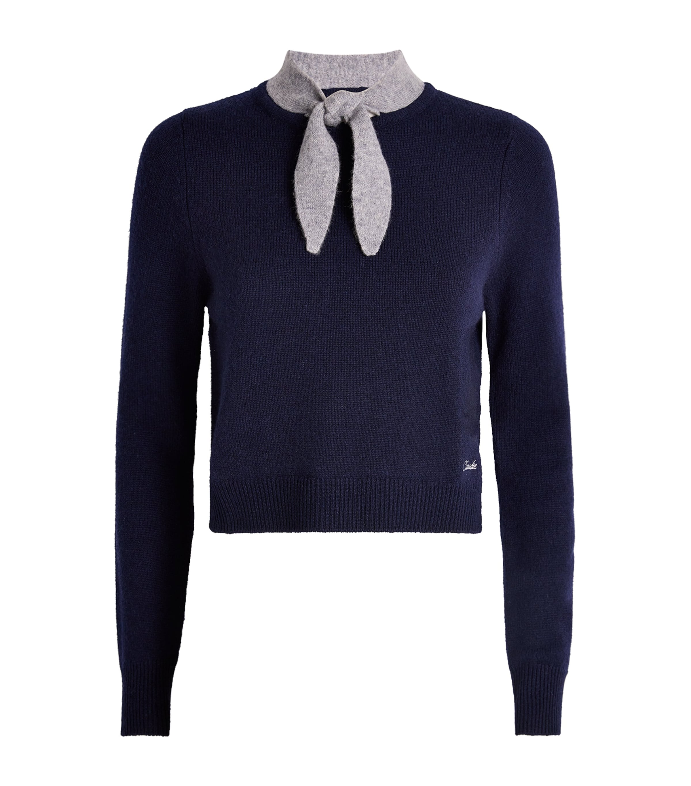 Claudie Pierlot Multi Wool-Cashmere Tie-Detail Sweater