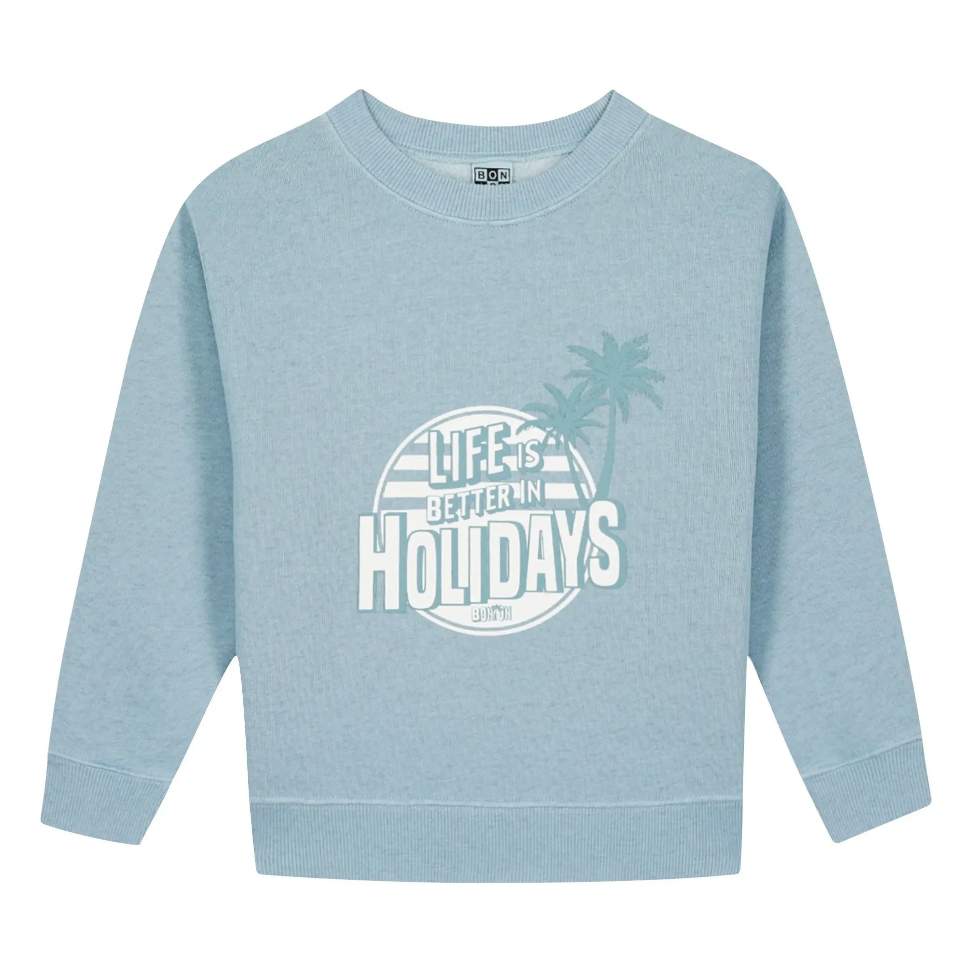 Bonton - Sweat Smile Holidays | Light Blue
