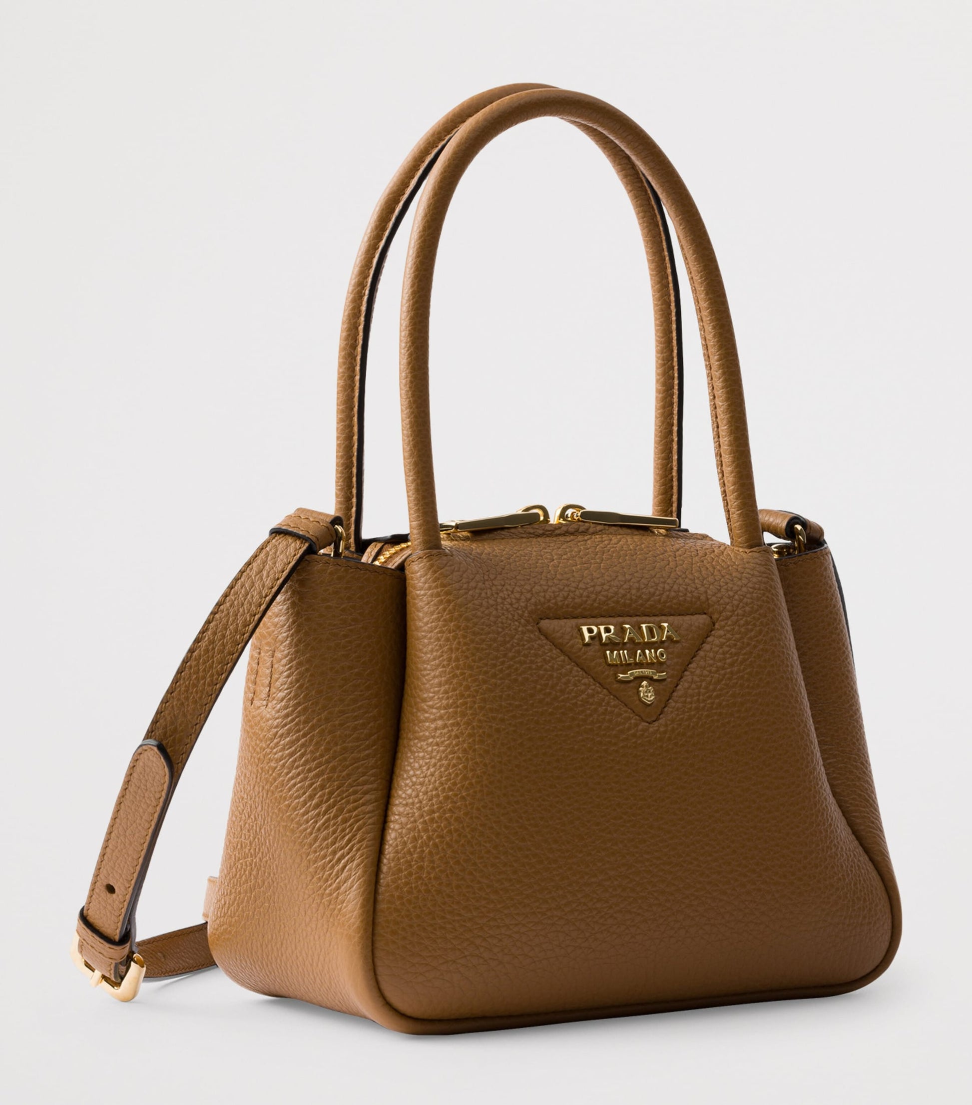 Prada Brown Mini Leather Top-Handle Bag