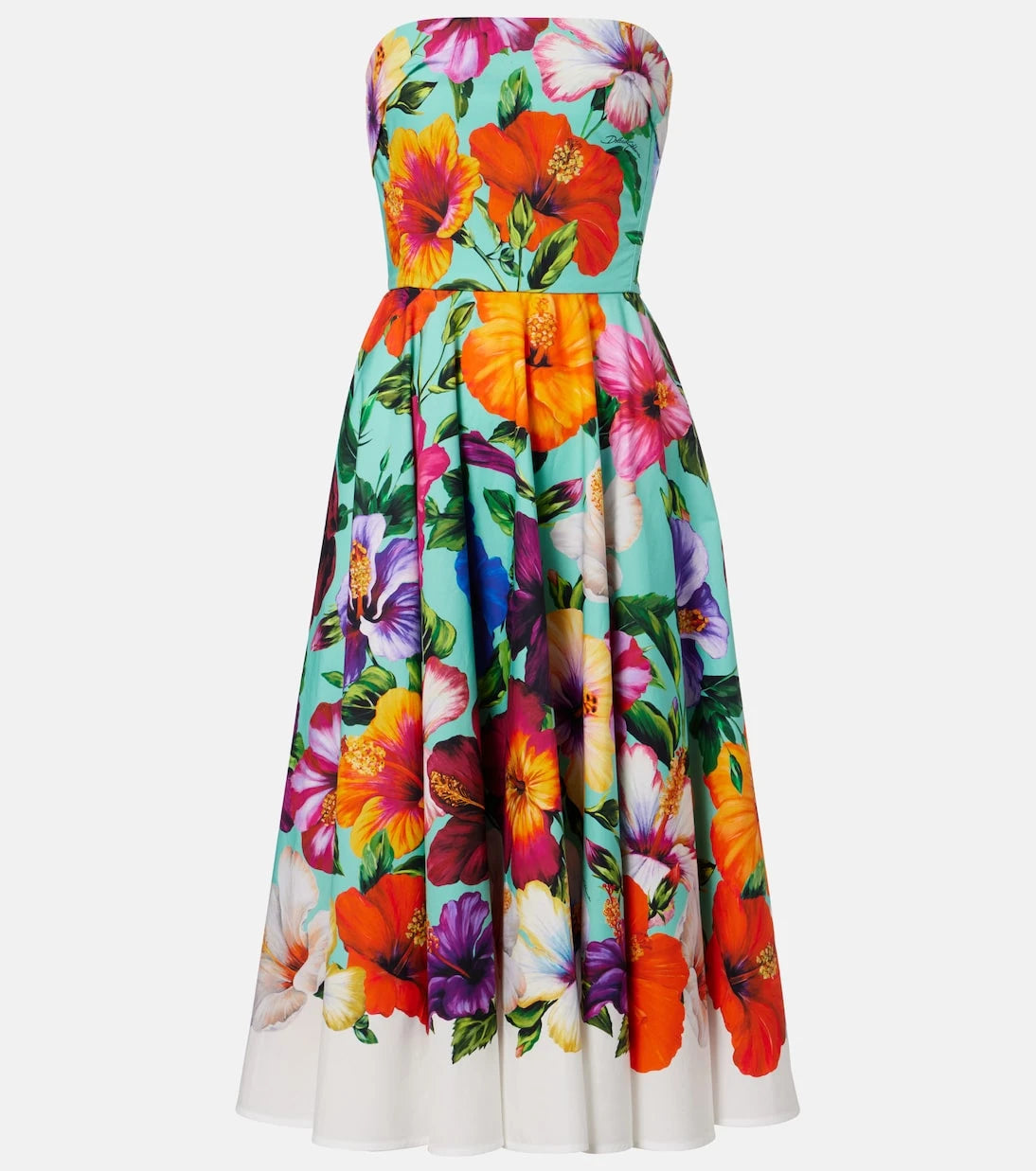 Dolce&Gabbana - Floral cotton bustier dress