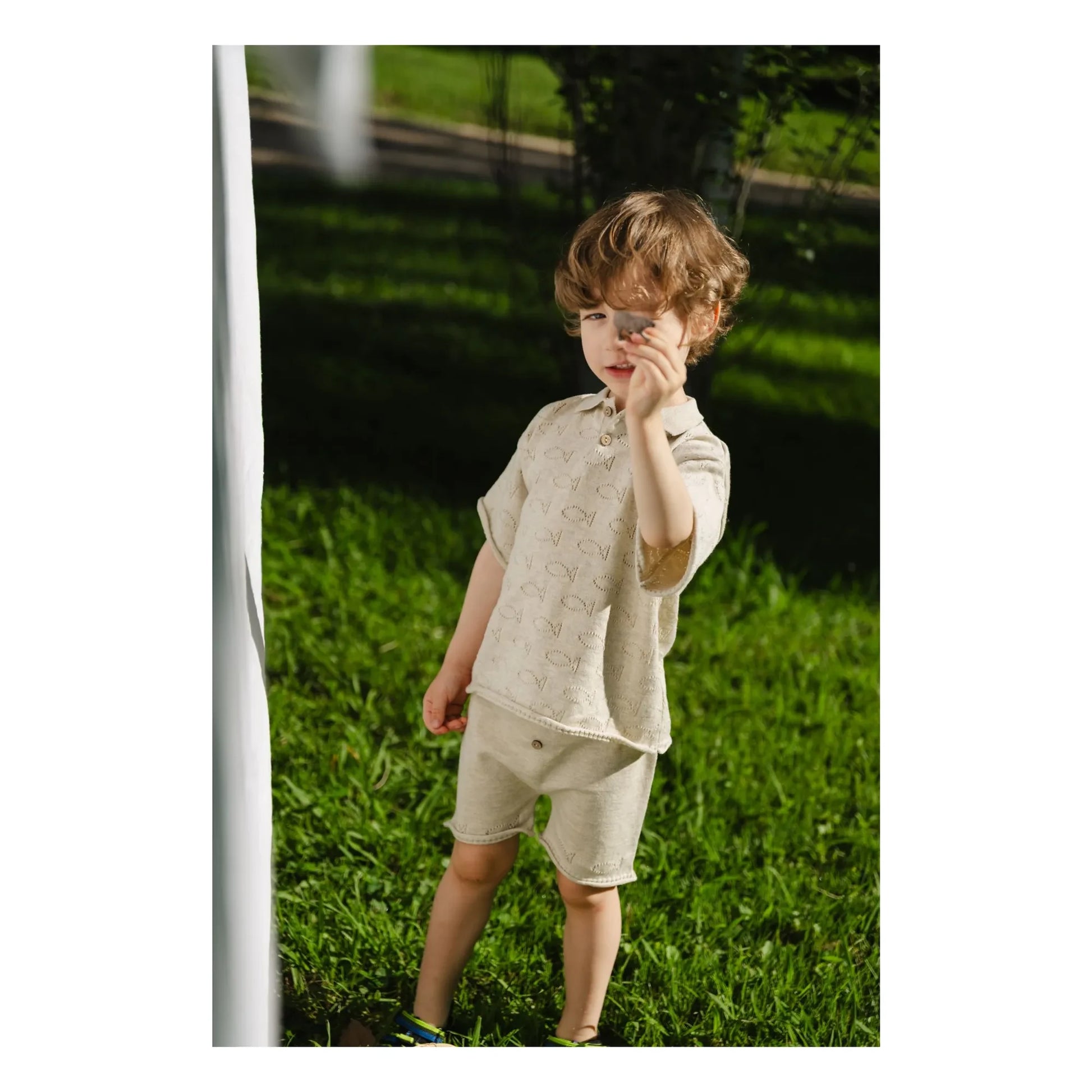 Bayiri - Little Fish organic cotton shorts | Grey