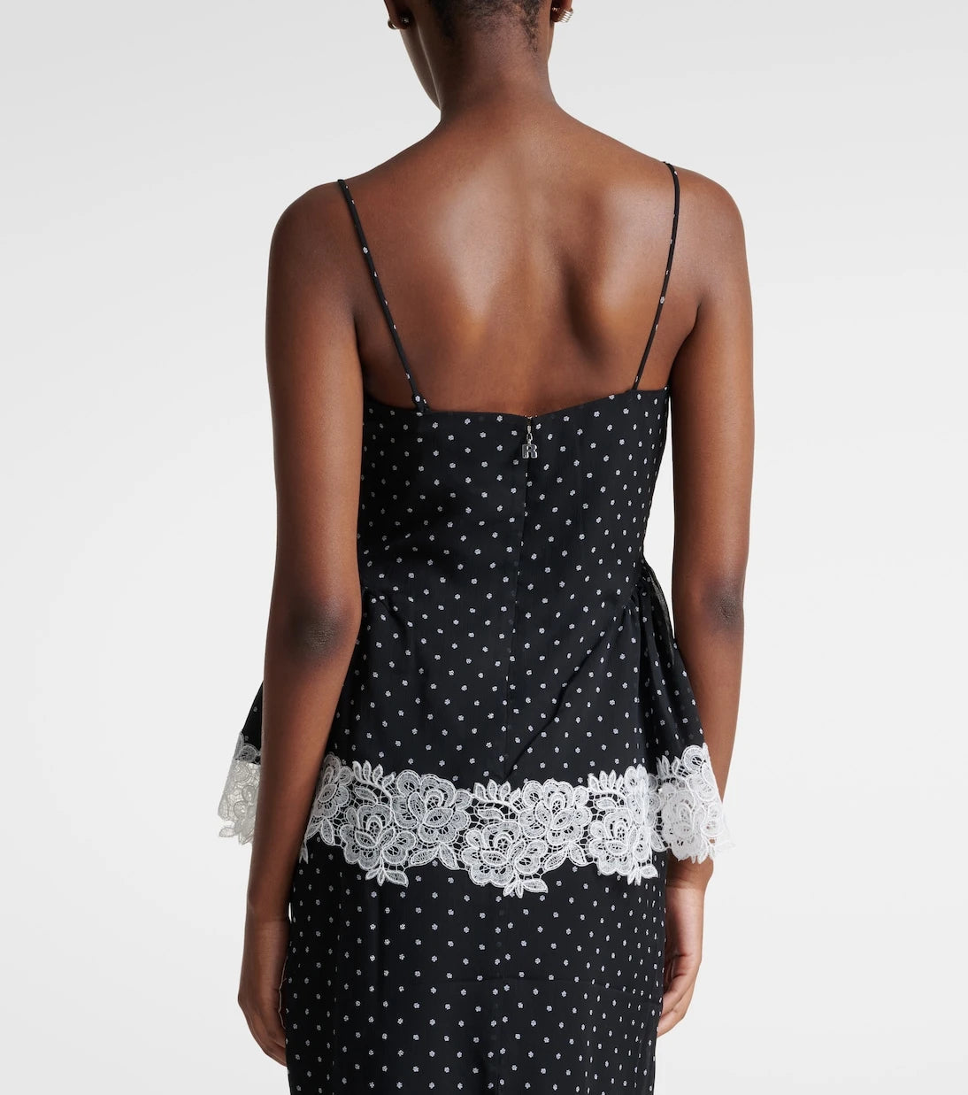 Rotate - Lace-trimmed polka-dot camisole