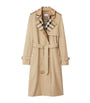 Burberry Beige Cotton Gabardine Check-Collar Trench Coat