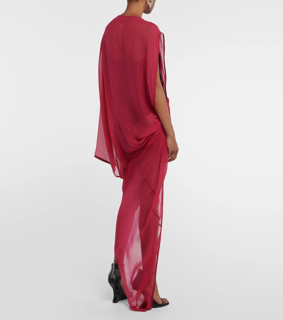 Rick Owens - Abito draped silk maxi dress