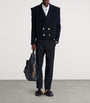 Navy Virgin Wool-Cashmere Reefer Jacket