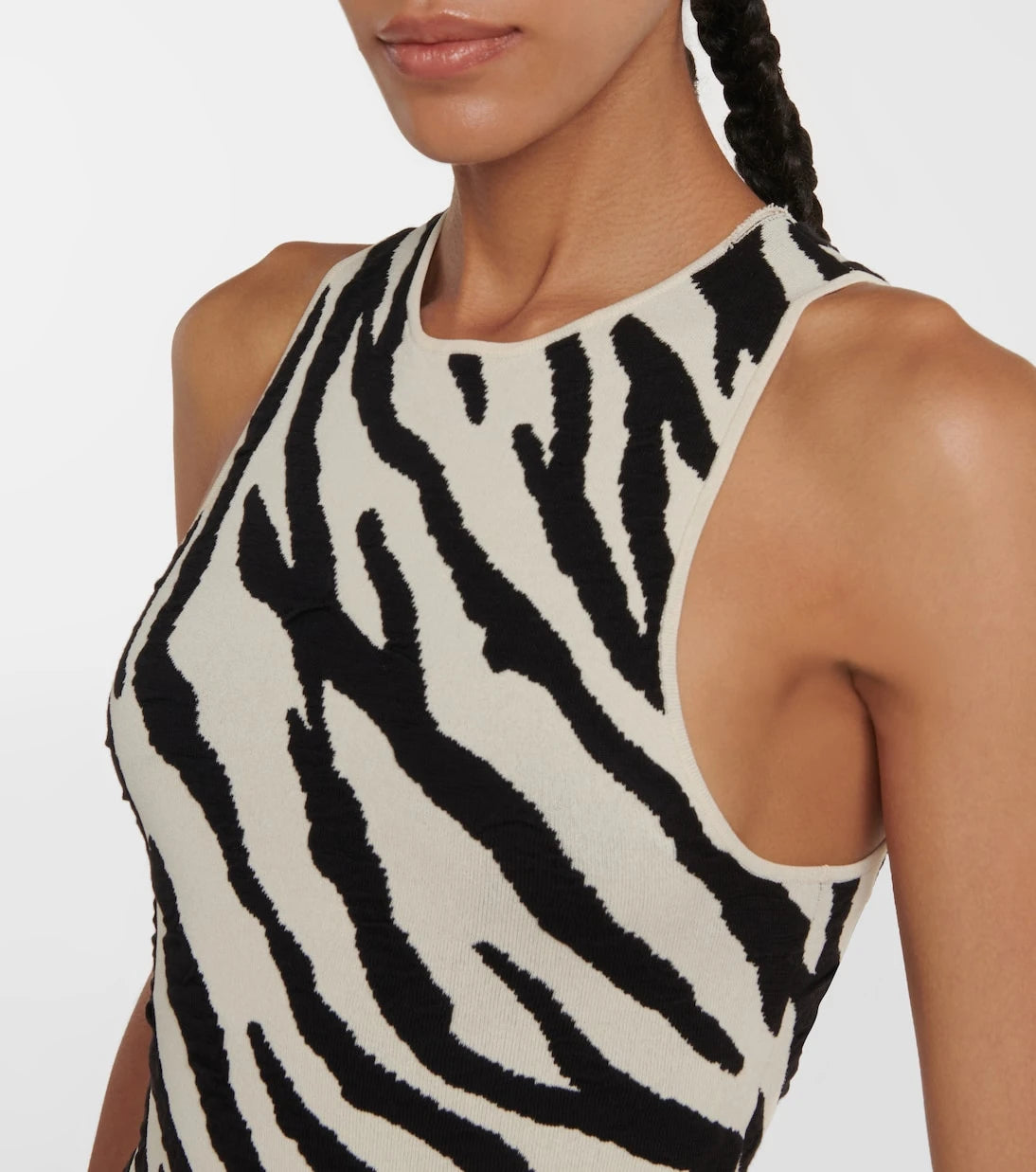 Proenza Schouler - فستان قصير بطبعة حمار وحشي من White Label
