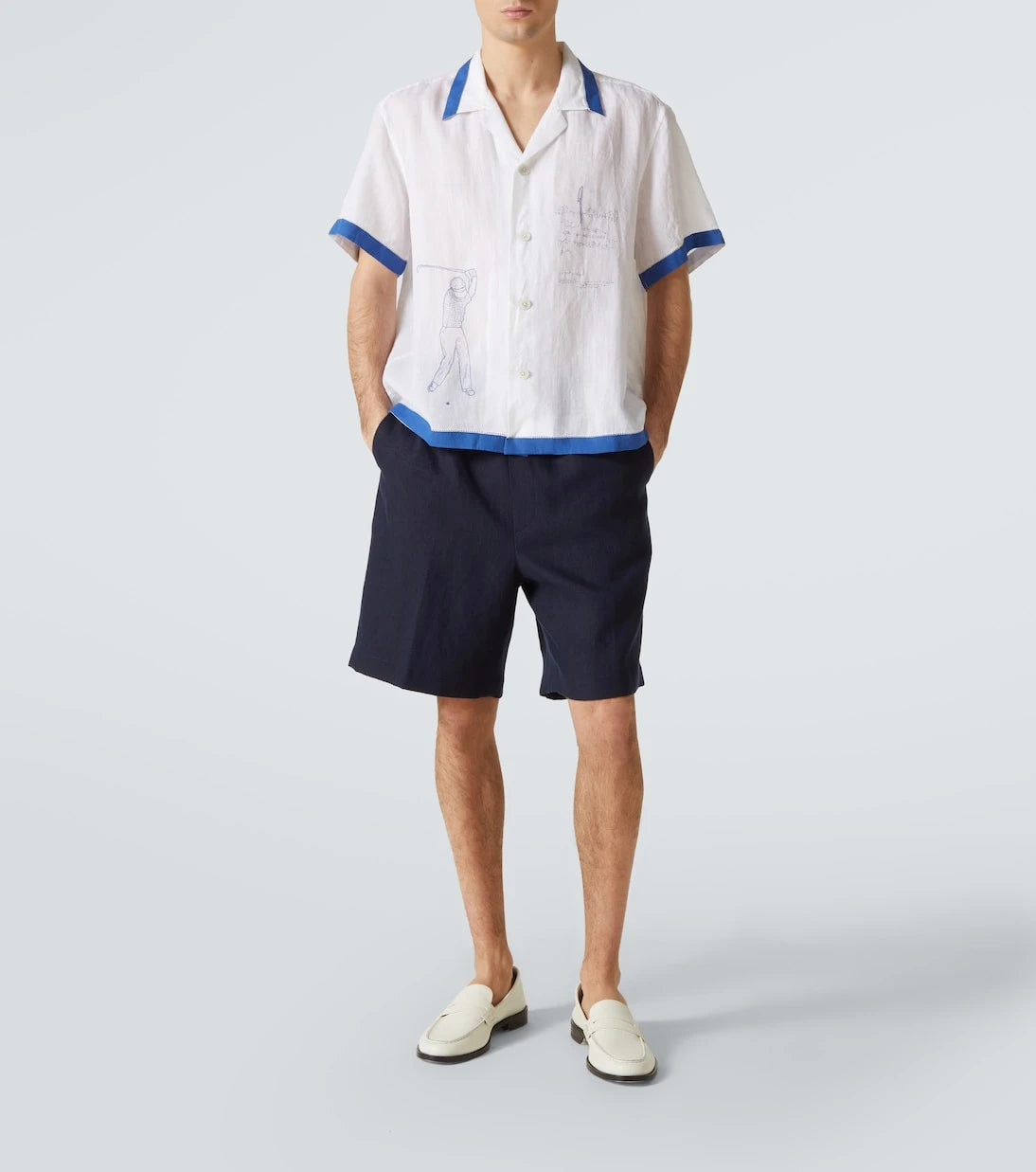 Bode - Club Champion embroidered linen shirt