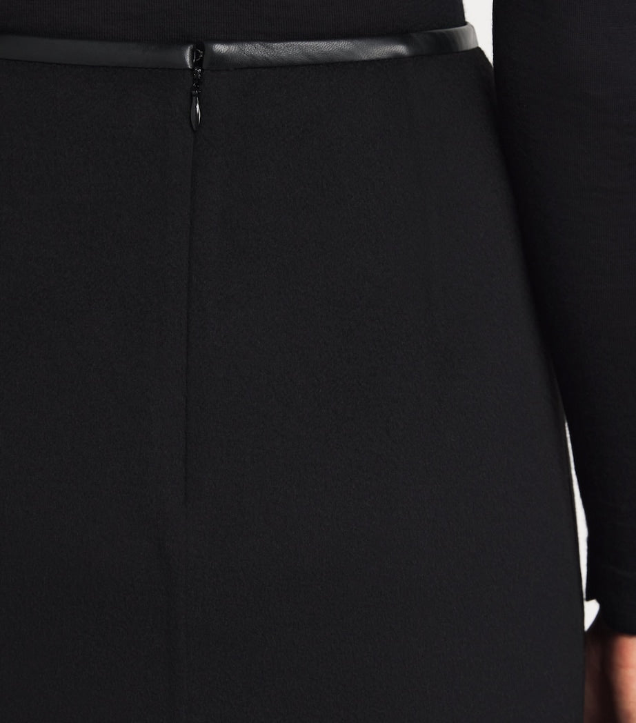 Black Wool-Cashmere Mini Skirt