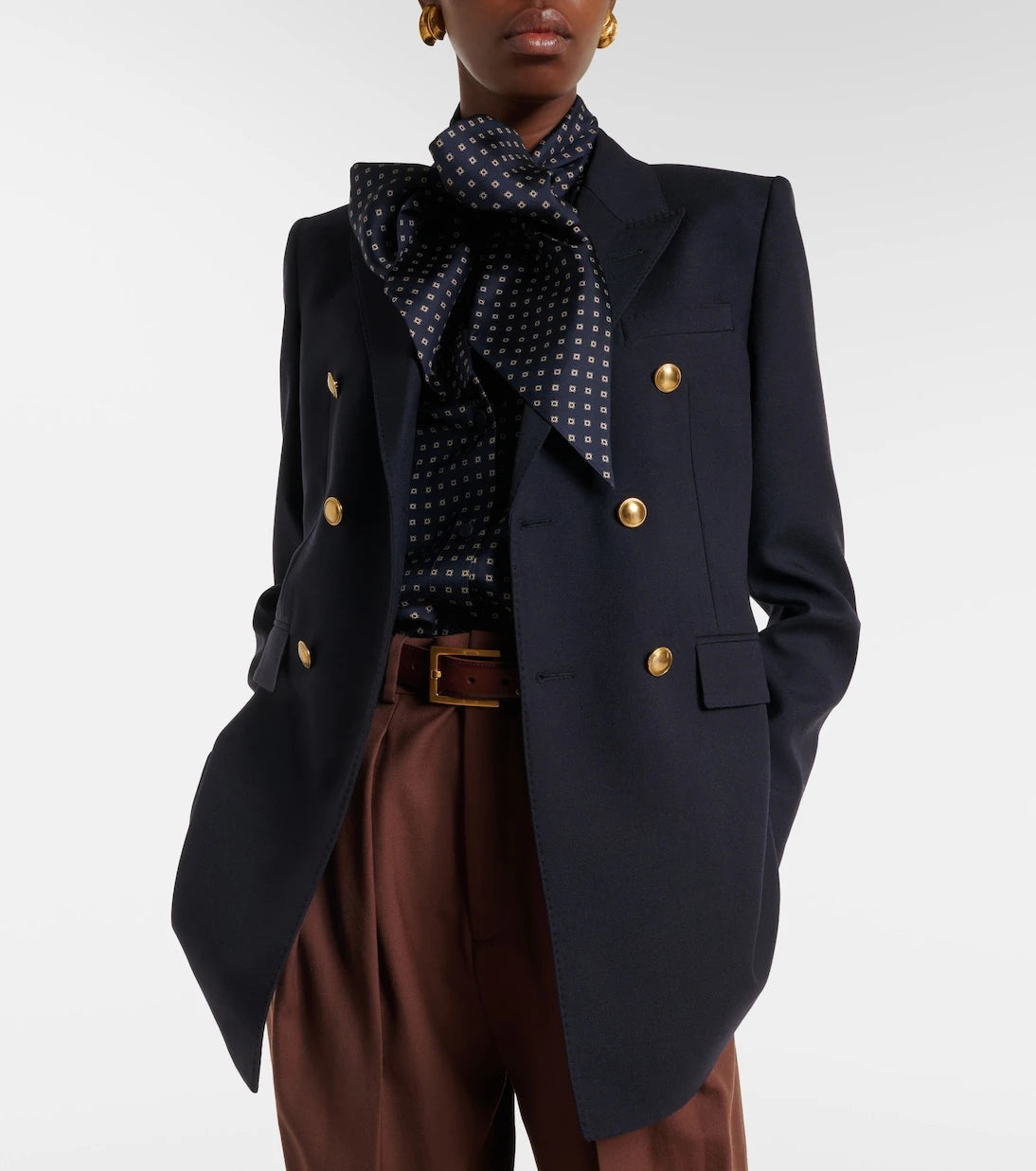 Saint Laurent - Double-breasted wool gabardine blazer