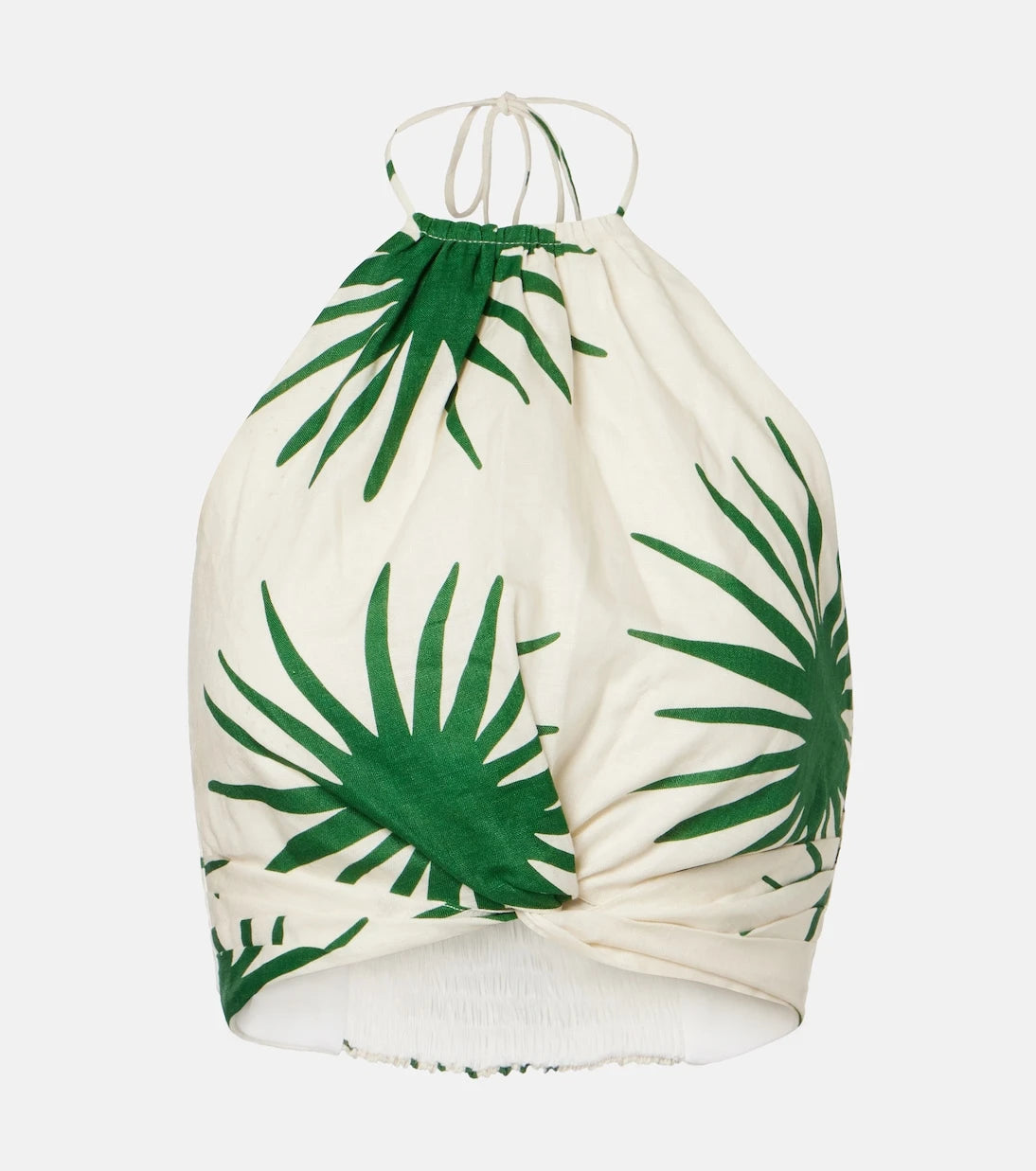 Cala de la Cruz - Lodi printed halterneck linen crop top