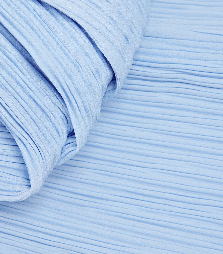 Blue Hatching Midi Dress