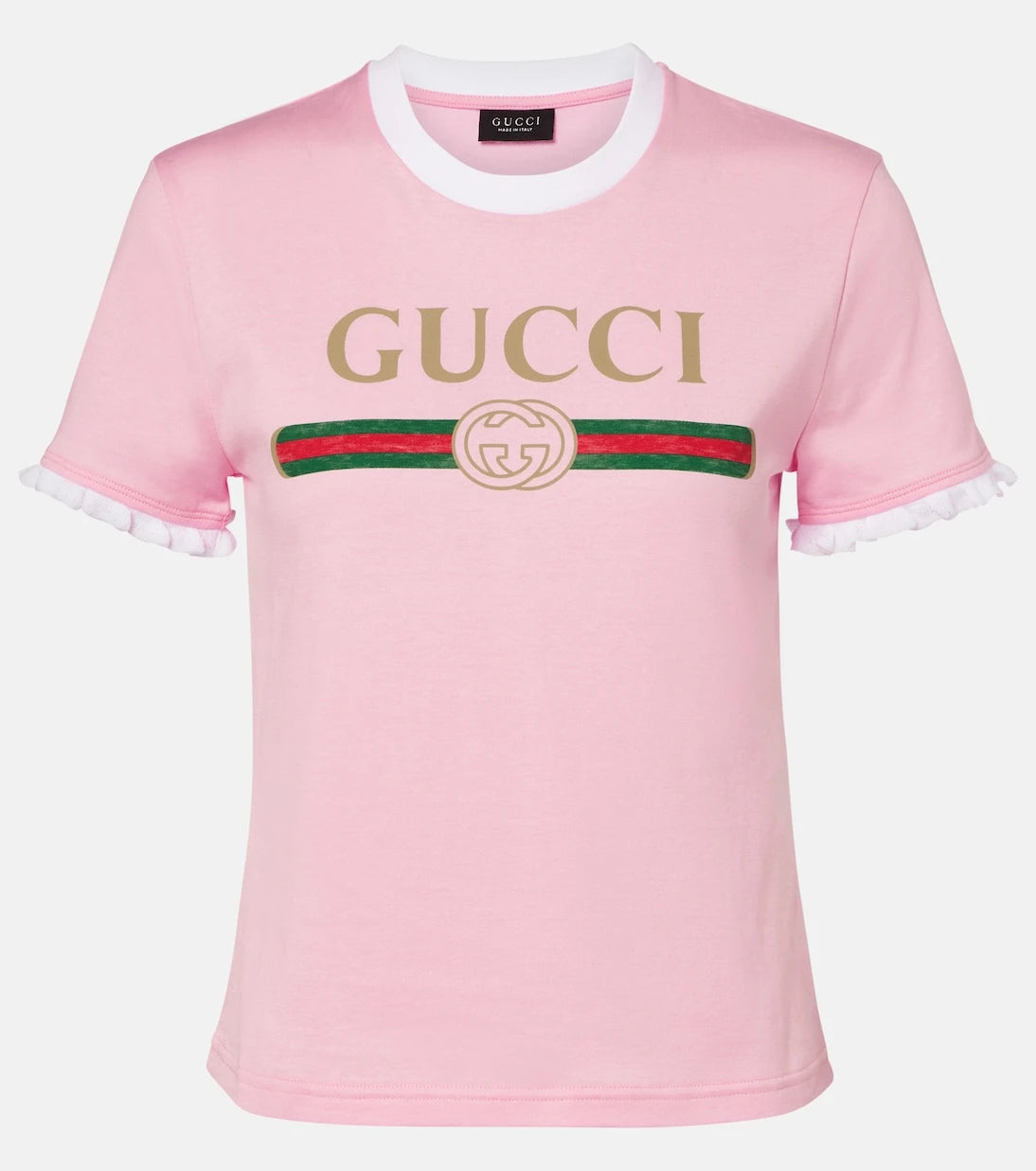 Gucci - تي شيرت جيرسيه قطني بشعار العلامة