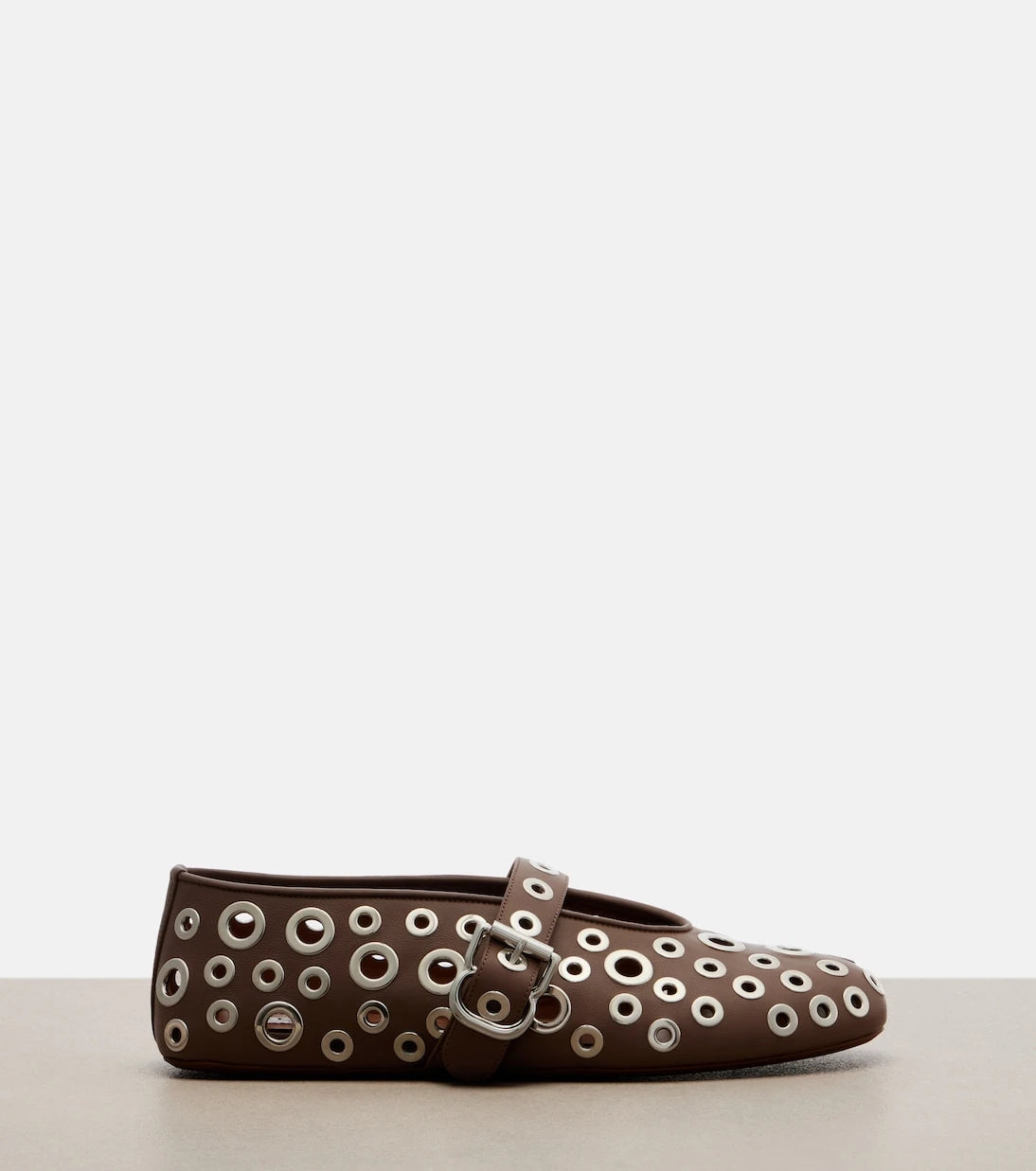 Alaïa - Embellished leather ballet flats