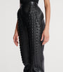 Balmain Black Croc-Embossed Straight-Leg Trousers