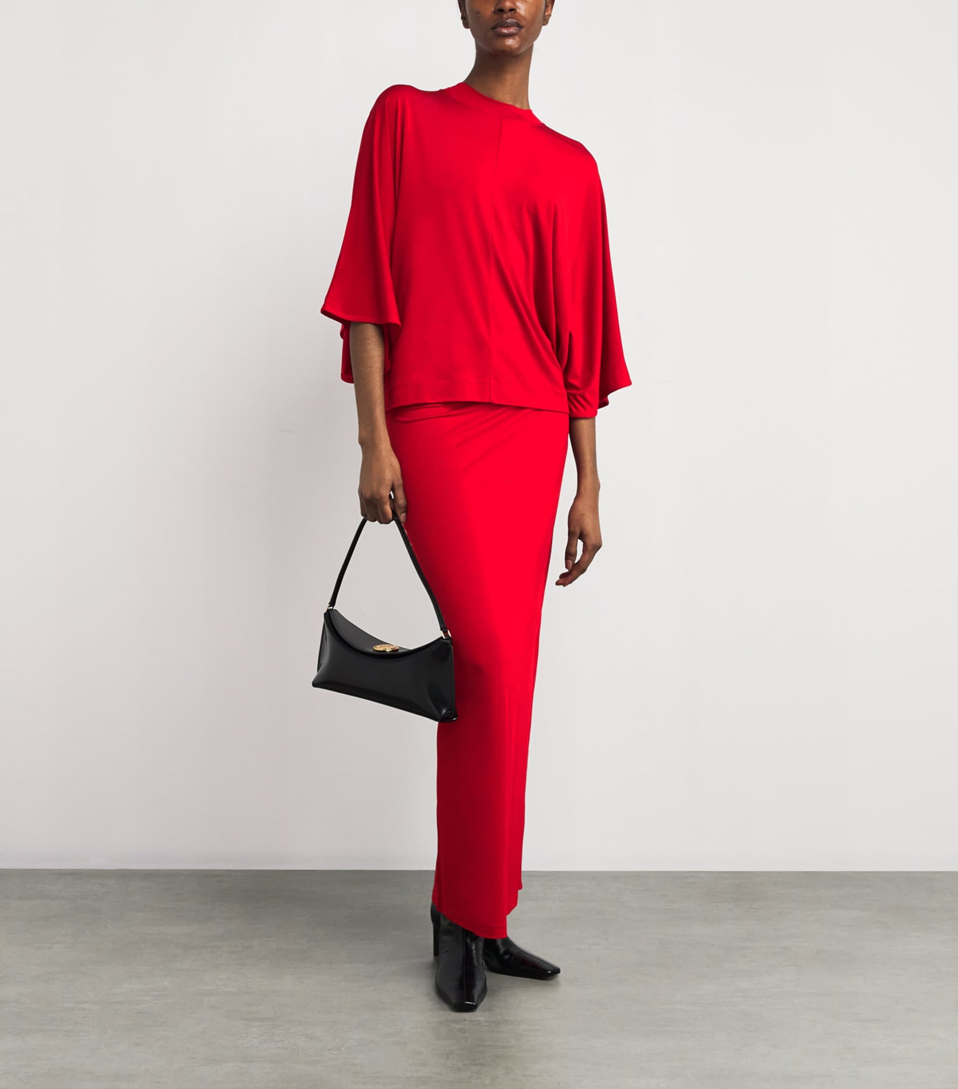House Of Dagmar Red Jersey Maxi Skirt