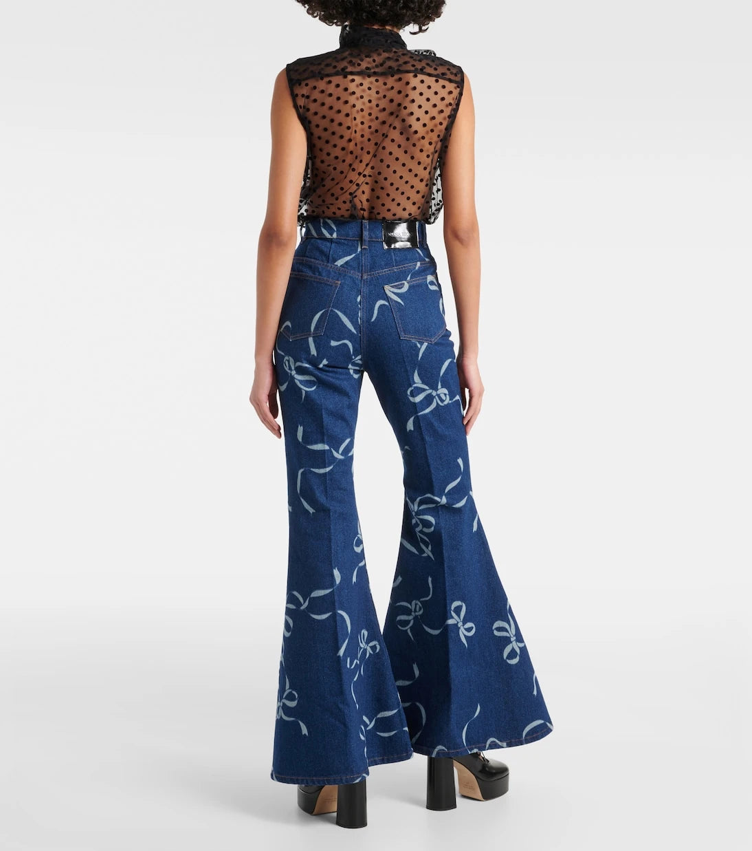 Nina Ricci - Printed flared jeans