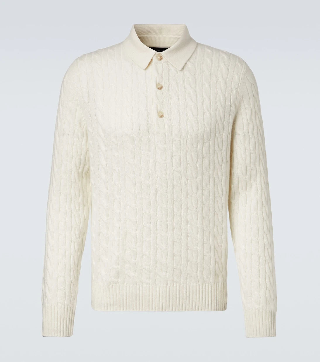 Arch4 - Cable-knit cashmere polo sweater
