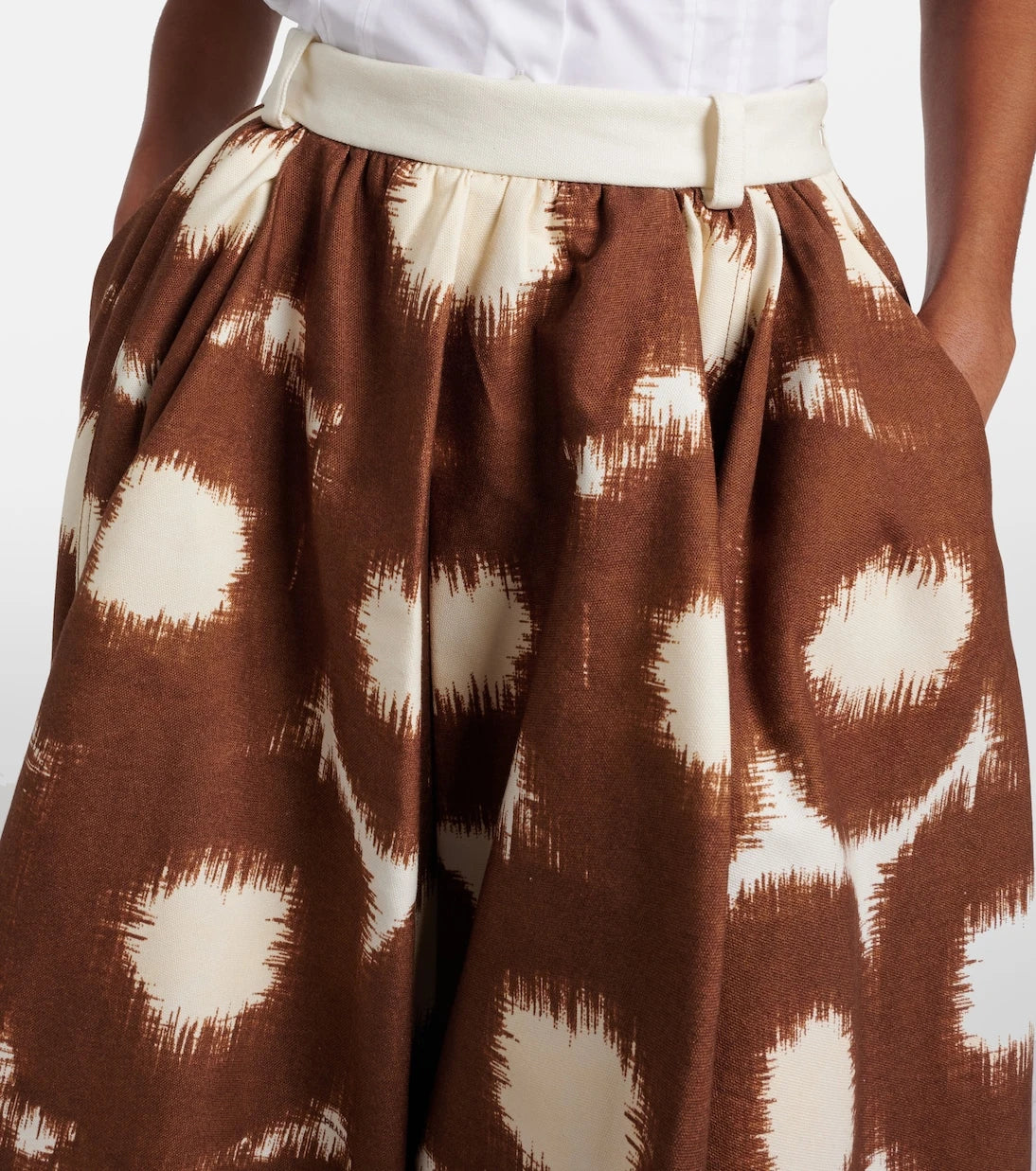 Prada - Printed cotton canvas midi skirt