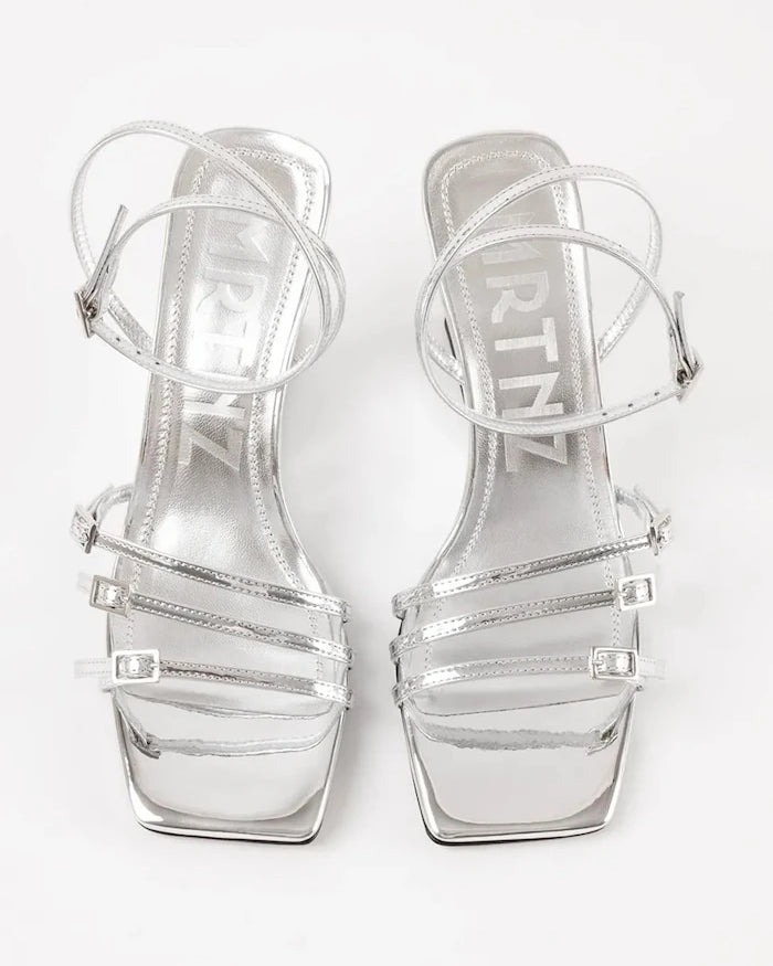 Souliers Martinez eğimli platformlu deri sandalet EDEN