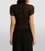 Issey Miyake Black Semi-Sheer Chiffon Twist Top