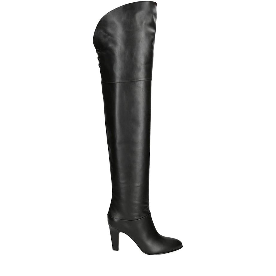 Chloé Black Leather Eve Over-The-Knee Boots 85